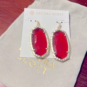 Kendra Scott Ella Red Earrings with Gold